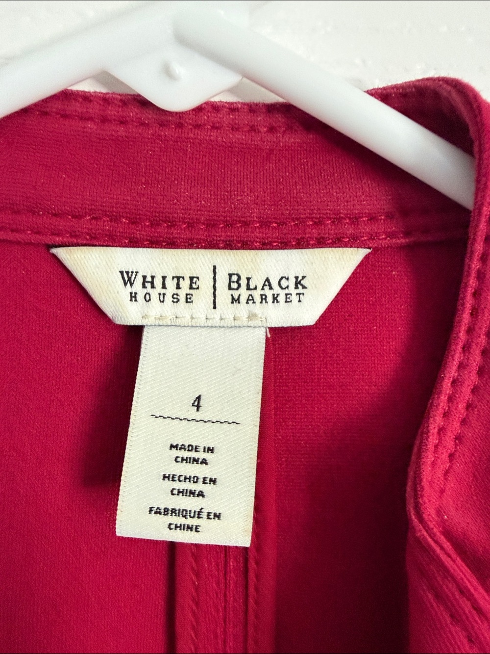 White House Black Market Jacket - Fuchsia Moto Blazer with Zip Details - Picture 2 of 3